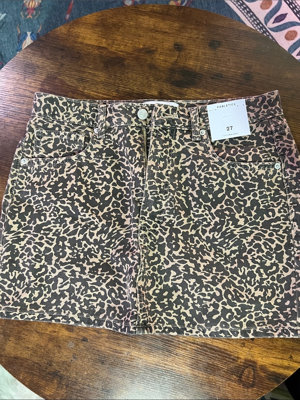 NWT Fabletics Brown Leopard Print Mini Skirt